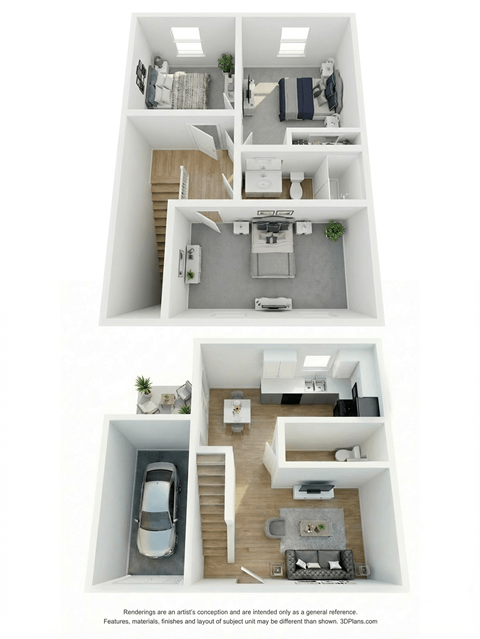Floor plan for 3 beds, 1.5 baths, 1175 sqft